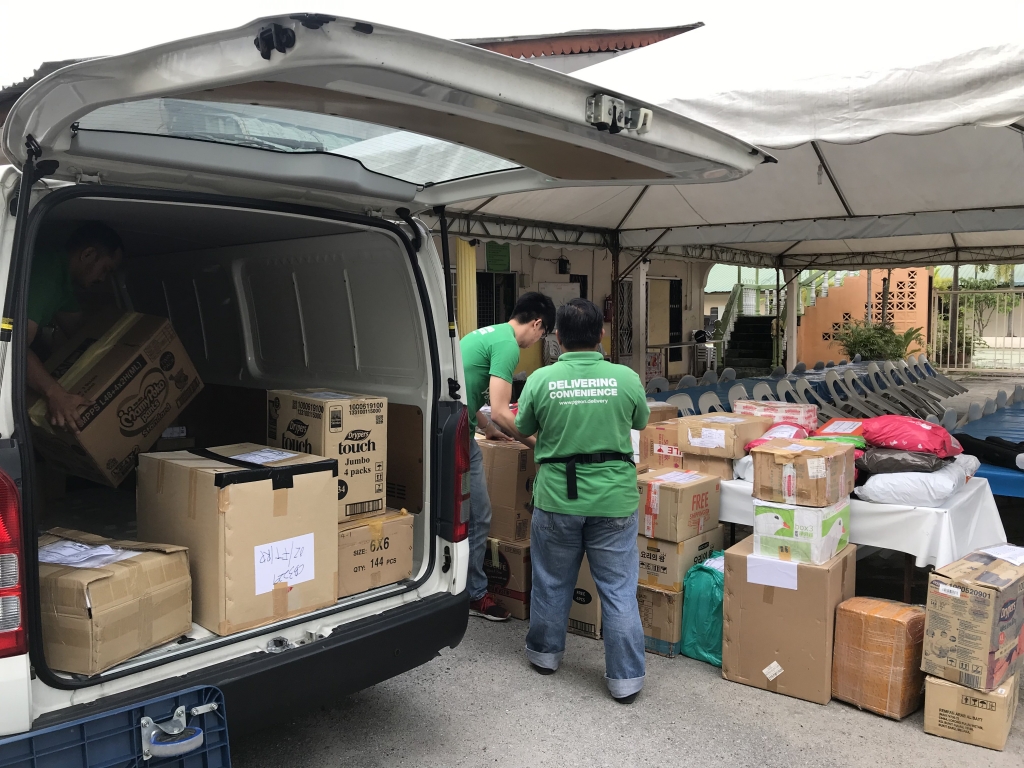 pgeon hero unloading the donations