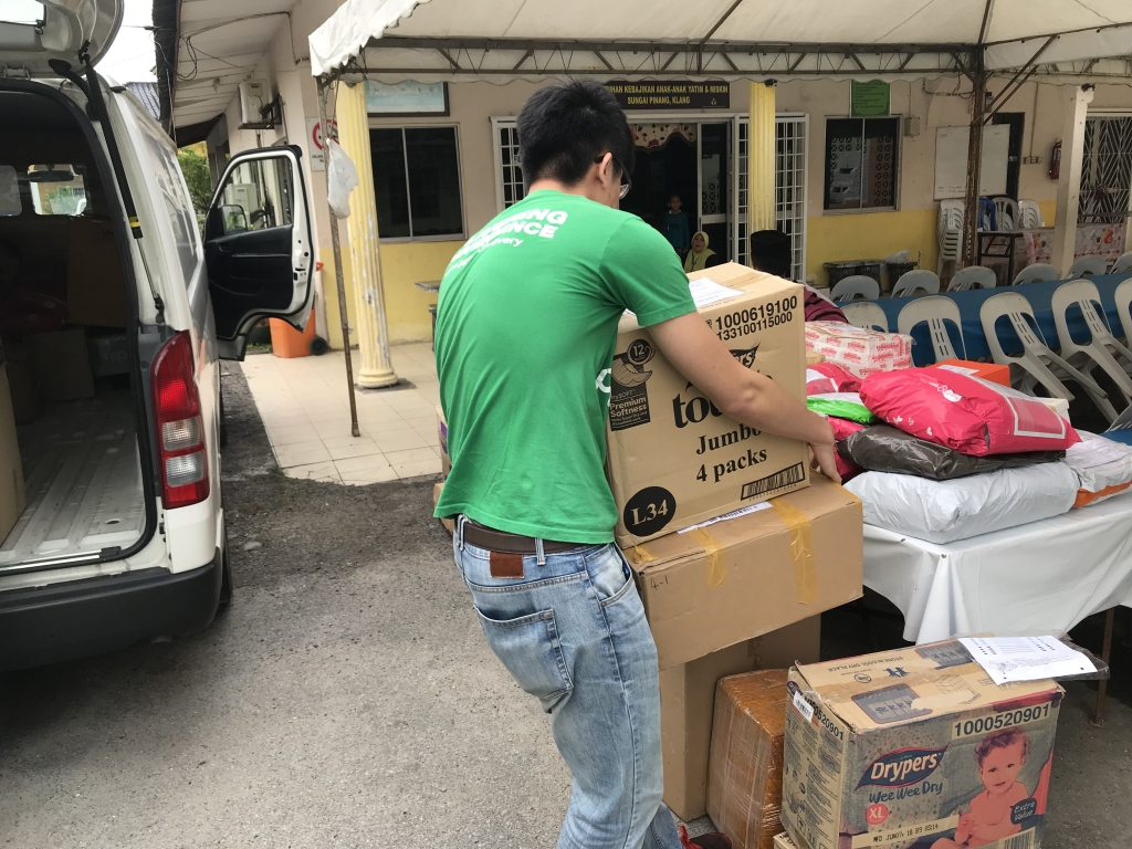 pgeon hero unloading the donations