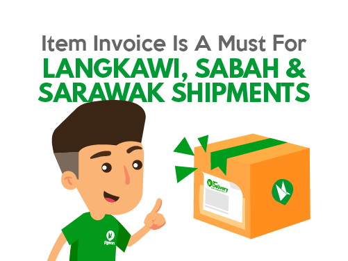 item invoice for langkawi, sabah, sarawak shipments
