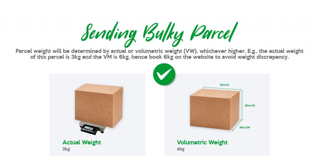 calculating weight for bulky parcel