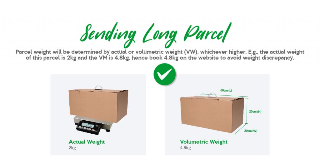 calculating weight for long parcel